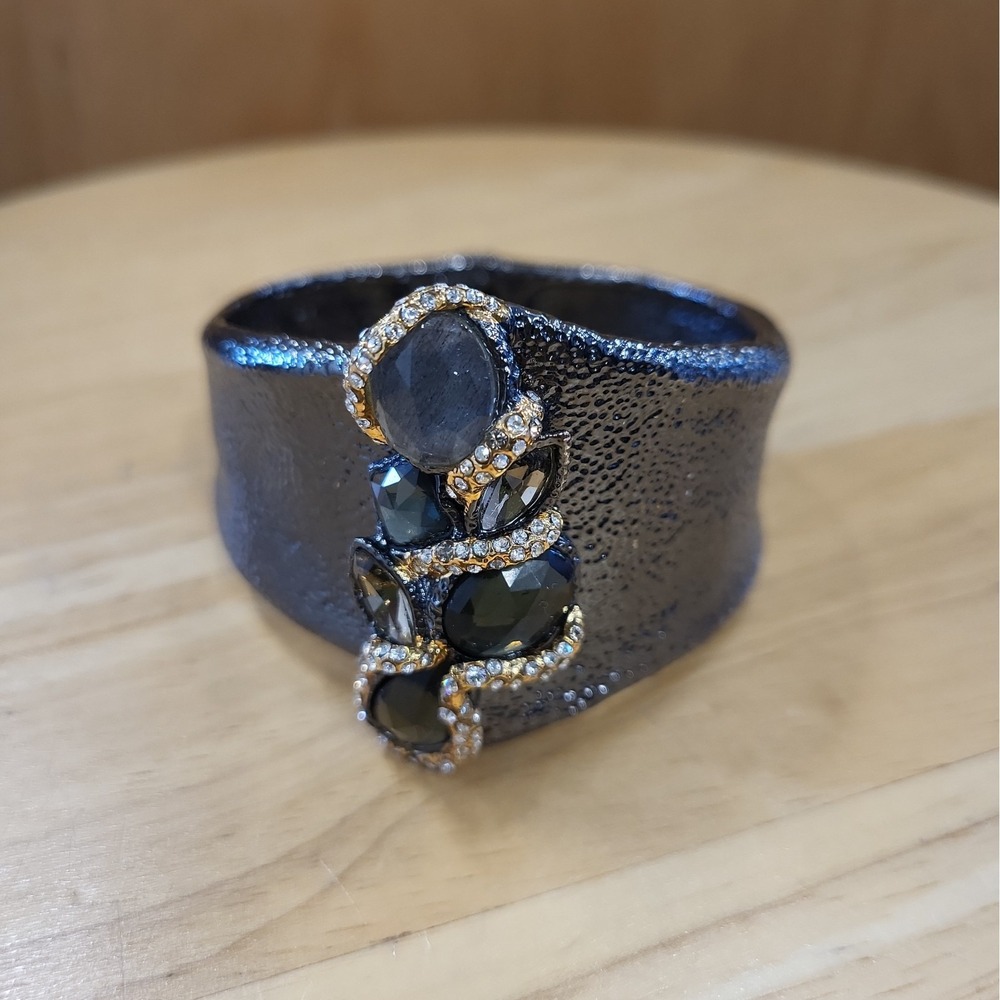 Alexis Bittar Crystal Snap Bangle Bracelet with Christal & Quartz Gemstones